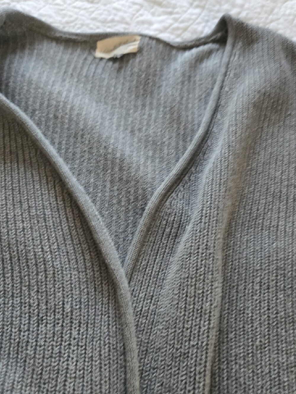 Universal Thread Gray Ribbed Open-Front Cardigan with Pockets- Plus Size - Picture 10 of 11
